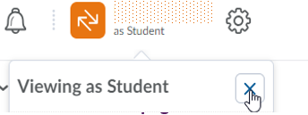Student View exit button in the profile area
